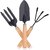3-Piece Garden Hand Tool Set Mini Trowel, Transplanting Shovel Cultivator with Wooden Handles, Rust-Resistant Steel