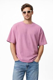 Men's Oversized T-Shirt, Cotton Blend, Soft Fabric, Crew Neck, Short Sleeve