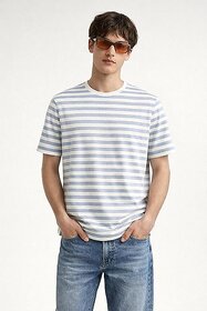 Men's Striped T-Shirt, Short Sleeve, Crew Neck, Casual Style