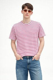 Men's Striped T-Shirt, Short Sleeve, Crew Neck, Casual Style