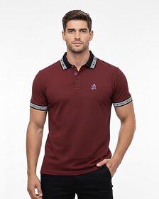 Mens Premium Polo Shirt Slim Fit  Breathable Short Sleeve Summer T-Shirt with Jacquard Collar & Cuffs  Lightweight Casual, Office & Semi-Formal Wear
