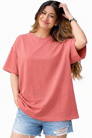 Womens Oversized Cotton T-Shirt | Plain Drop Shoulder Tee (S-7XL Plus Size)