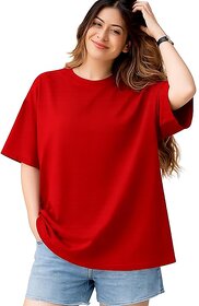 Womens Oversized Cotton T-Shirt | Plain Drop Shoulder Tee (S-7XL Plus Size)