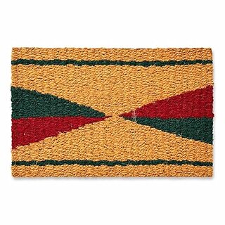 Coir Doormat with Geometric Pattern, Multicolour, Rectangular, Hand Woven, Entrance Mat (62x36x2 cm)