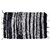 Handcrafted Cotton Striped Rug, Black and Grey, 65x40 cm, Washable Floor Mat with Tassel, Living Room and Bedroom