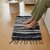 Handcrafted Cotton Striped Rug, Black and Grey, 65x40 cm, Washable Floor Mat with Tassel, Living Room and Bedroom