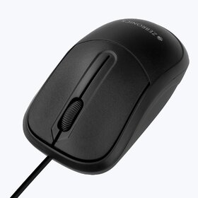 Zeb Alex Wired USB Optical Mouse with High Precision Sensor (Black)