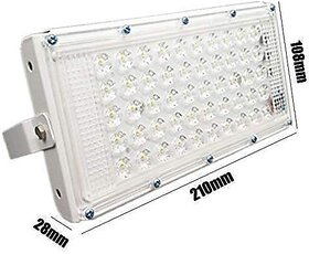 (Pack of 1) Morex 50W Ultra-Thin Aluminium LED Flood Light - IP65, Outdoor Garden (White)