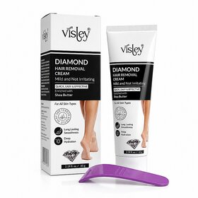 Diamond Hair Removal Cream with Shea Butter Mild Non-Irritating Long Lasting Smoothness 65G