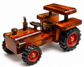 Handcrafted Wooden Tractor Showpiece for Home Decor  Premium Wooden Decorative Tractor Model  Office Desk  Living Roo