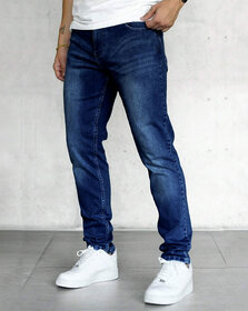 Ausk Men's Blue Solid Regular Fit Jeans