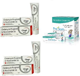 Clingel Cream for topical treatment of Acne, Pimples Cream 2+1 Pre Scab Anti Lice Soap