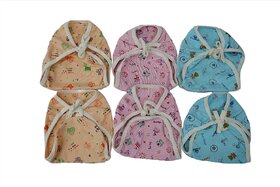 (Pack of 6) FAIRBIZPS Cotton Hosiery Washable Reusable Nappy, Diaper, Langot for Baby (Multicolor)