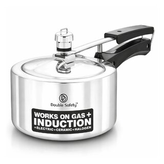 Double Safety Nairobi 5 Litre  Cooker with Induction Base | Large Capacity Cooker for Gas & Induction | Family Size, Fast Cooking, Heavy Duty, 2-Year Warranty
