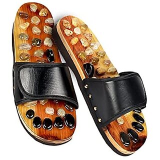 Acupressure Slippers Lightweight Relaxing Foot Feet Massager Slipper Chappal For Good Health Accu Paduka Sliders For Indoor Outdoor Washable Footwear Slippers (1Pair) (Large)