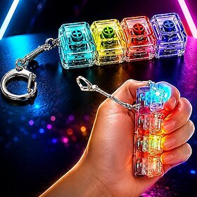 VikriDA LED Keyboard Fidget Keychain | Transparent Clicky Keyboard Button for Stress & Anxiety Relief_CLONE-127