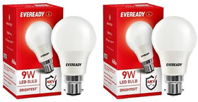 (Pack of 2) EVEREADY 9 W Basic Standard B28 LED Bulb ,White