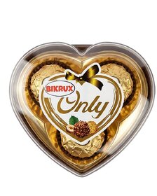 Bikrux Only Premium Chocolates - Heart-Shaped Gift Box (3 Pc Pack)