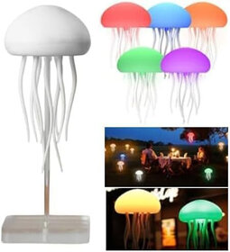 LED Cute Jellyfish Night Light Night Lamp (10 cm, Multicolor)