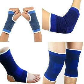 Combo Set of Ankle, Palm, Knee, Elbow Support For Gym and Multi Sports Uses