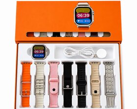 7in1 Ultra Smartwatch ,7 Premium Interchangeable Straps Multi-Sport Modes G353 Smartwatch (Multicolor Strap, Free Size)