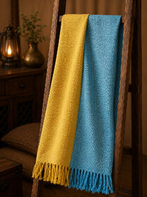 Handwoven Bright Merino Wool Stole  - Artisan Himalayan Wrap