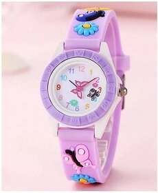 EvoNest Floral & Butterfly Designed Analogue Watch for 14 year Kids - Analog-Digital Watch for Boys & Girls Birthday Return Gift (Lavender)