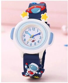 EvoNest Kids Astronaut Space Watch  3D Cartoon Rocket & UFO Silicone Strap Analog Wristwatch for Boys & Girls