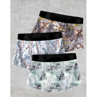Pack of 3 Floral  Geometric Print Men Trunks - Stylish  Comfortable Underwear