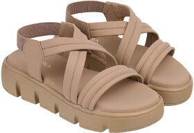 Lazera Chikoo Platform Sandals for Women Padded Multi Strap PVC Sole Comfort