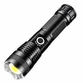 (ZOOMABLE METAL LED TORCH)5 Modes Flashlight, Super Bright Torch(Multicolor, 11 cm, Rechargeable)_Play-3334