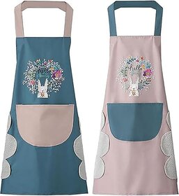 (PACK OF 1 )KLIMET  ASSORTED | Waterproof Kitchen Apron for Women with Big Front Pocket Hand-Wiping Towel | Comfortable Wear-Resistant Chef Apron for Cooking | One Size