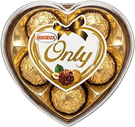 BIKRUX Premium Heart-Shaped Hazelnut Chocolate Gift Box (5 Pieces)