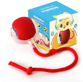 Interactive Smart Rolling LED Ball Toy for Cats, Automatic & USB Rechargeable Chase Ball with Speedy Tail Rope, Indoor Kitten Puppy- Pet Exercise, IQ Training, Fun & Engaging for Dogs & Cats