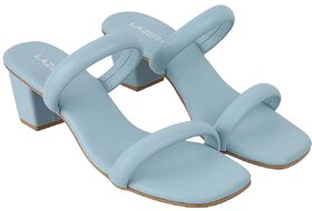Lazera Minimalist Block Heel Sandal For Women Light Blue (1528)