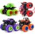 (Pack of 2 Cars) Big Size Monster Truck Toy for Kids | 360 Rotating Stunt Friction Powered 4WD Push and Go Vehicle|Gift Toy for Boys Girls Toddlers | Birthday Return Gift for Kids