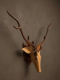Dear Head wall Hanging Decorative Items  Wall Decoration Material Wooden Dear Head for Home Decor Showpiece