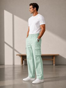 Men's Cargo Pants with Elastic Waistband, Straight Fit