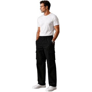Men's Cargo Pants with Elastic Waistband, Straight Fit