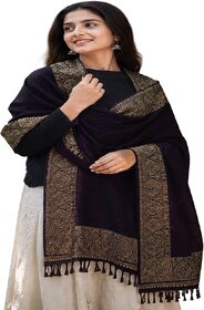 Luxury Women's Premium Classic Winter Shawl with Golden Pattern - Elegant Accessory for All Occasions