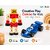 2-in-1 Wooden Robot and Race Car Toy Set for Kids, STEM Learning, Ages 3+