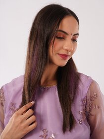 100% Natural Hair One Clip Purple Hair Streak 16 Inch Cadenza Hair