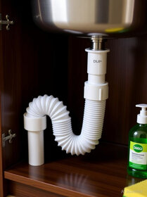 Flexible PVC Waste Pipe | Waste Pipe for Bathroom Wash Basin & Kitchen Sink 300 mm Plumbing Pipe (Polyvinyl Chloride(PVC))