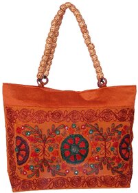 Womens Multi Canvas Handicraft Tote Bag