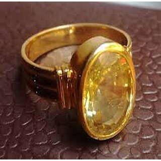 Jaipur gemstone 7.00 ratti yellow sapphire (Asthadhatu ring)..
