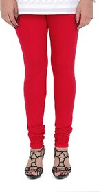 Cotton Churidar Leggings in Red Color.