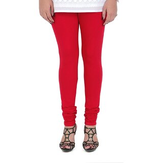 Cotton Churidar Leggings in Red Color.