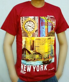 Mans t shirt half sleeves Maroon clolor