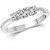 Vighnaharta Three Stone  (CZ) Rhodium Plated  Ring