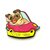 Homeblendz Zodiac Fridge Magnet-Car Pug